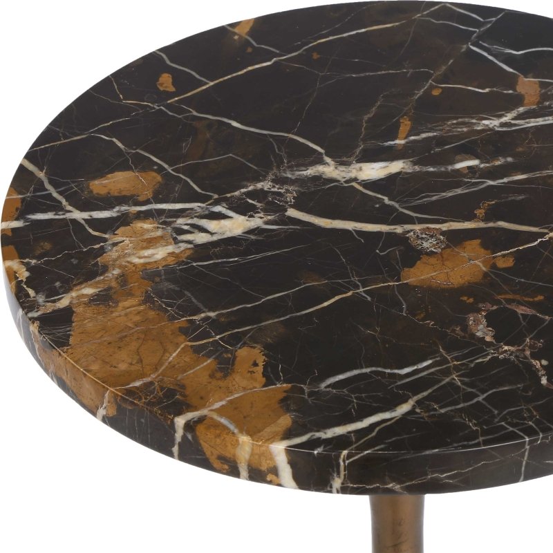 Karnes Dark Marble Drink Table - Accent Tables