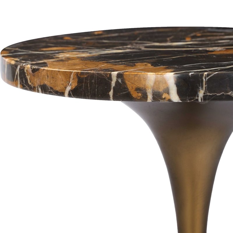 Karnes Dark Marble Drink Table - Accent Tables