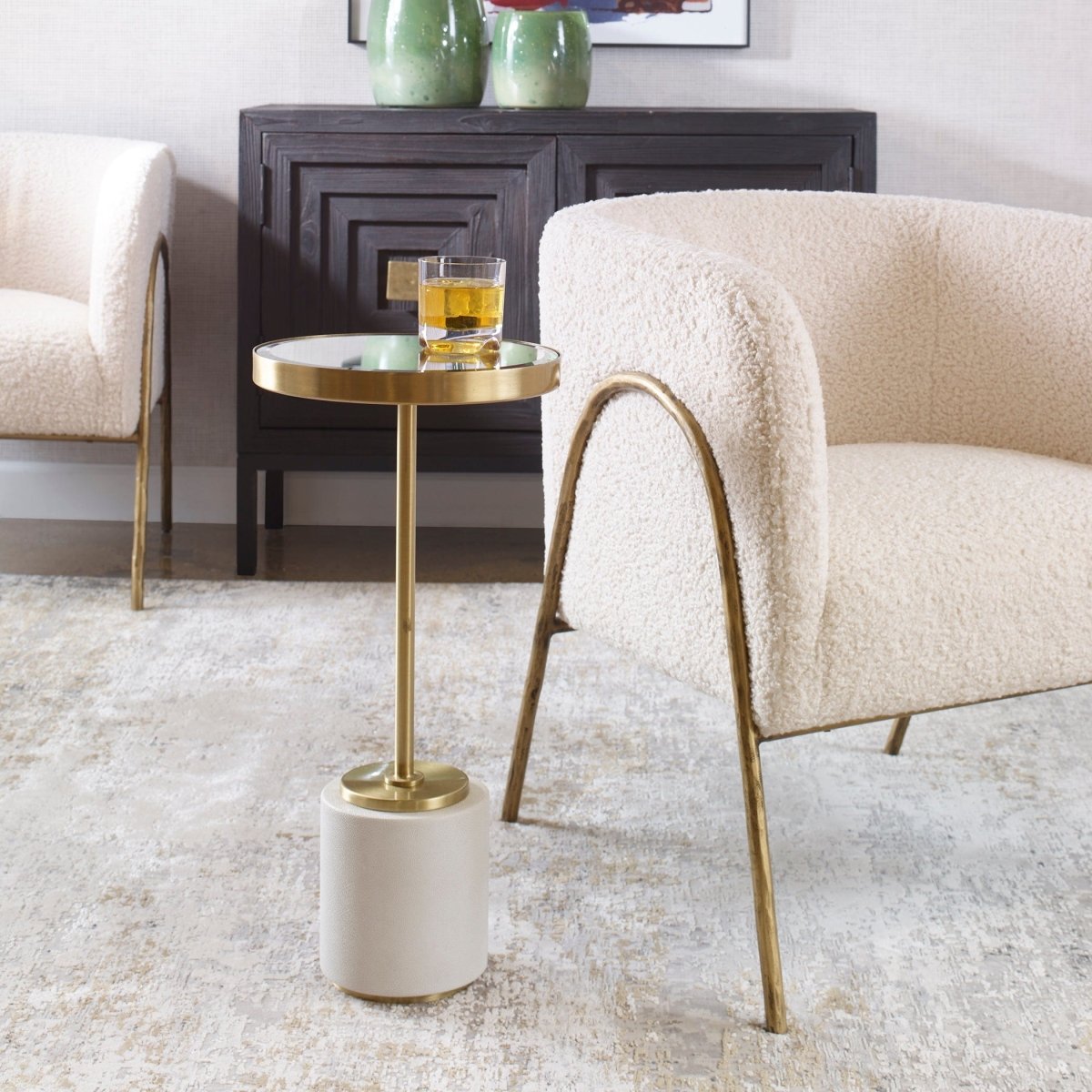 Laurier White Drink Table - Uttermost - Drink Tables by Modest Hut