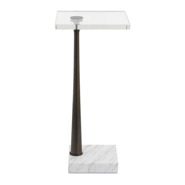 Pelton Marble Glass Drink Table - Uttermost - Drink Tables by Modest Hut