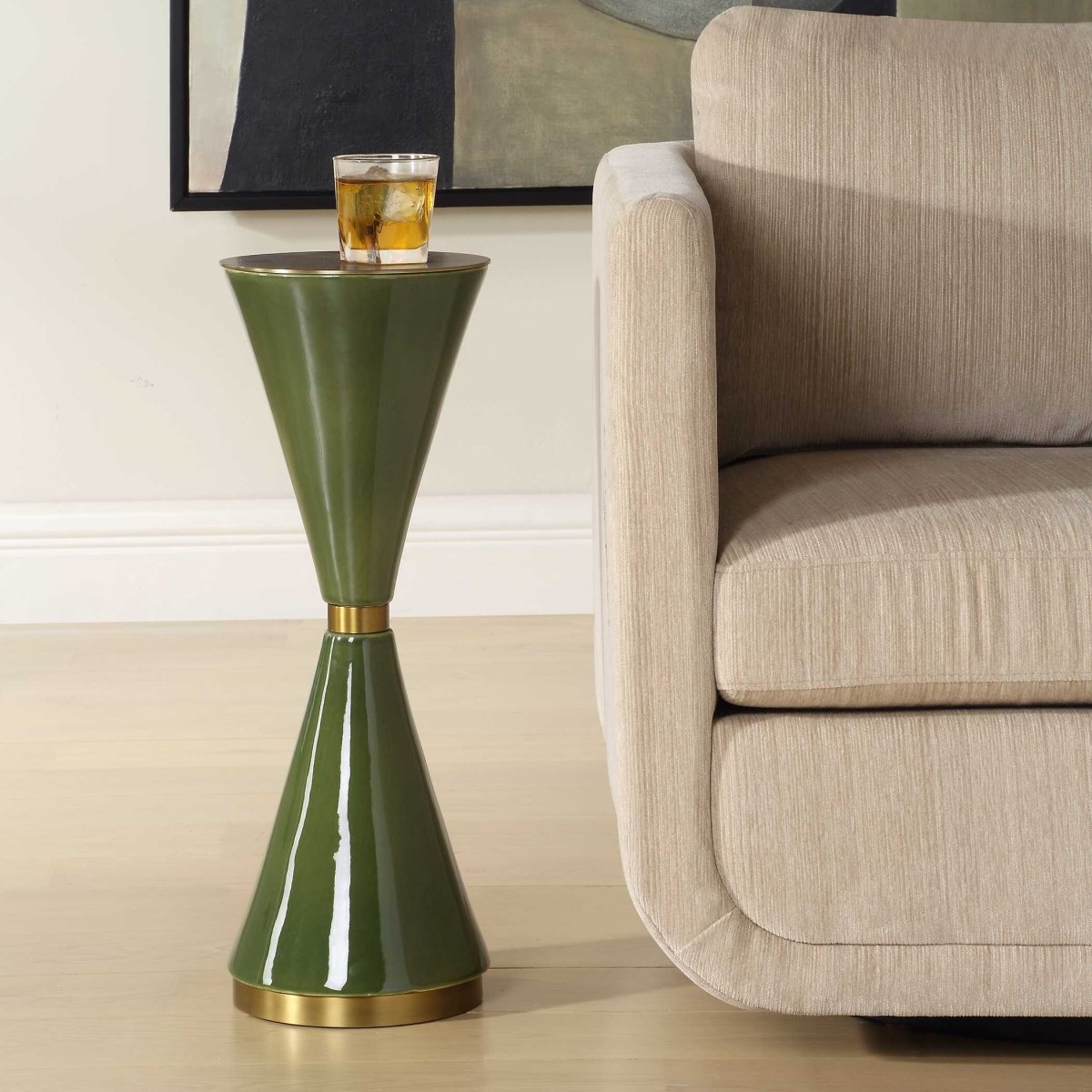 Ronde Jade Green Drink Table - Uttermost - Drink Tables by Modest Hut