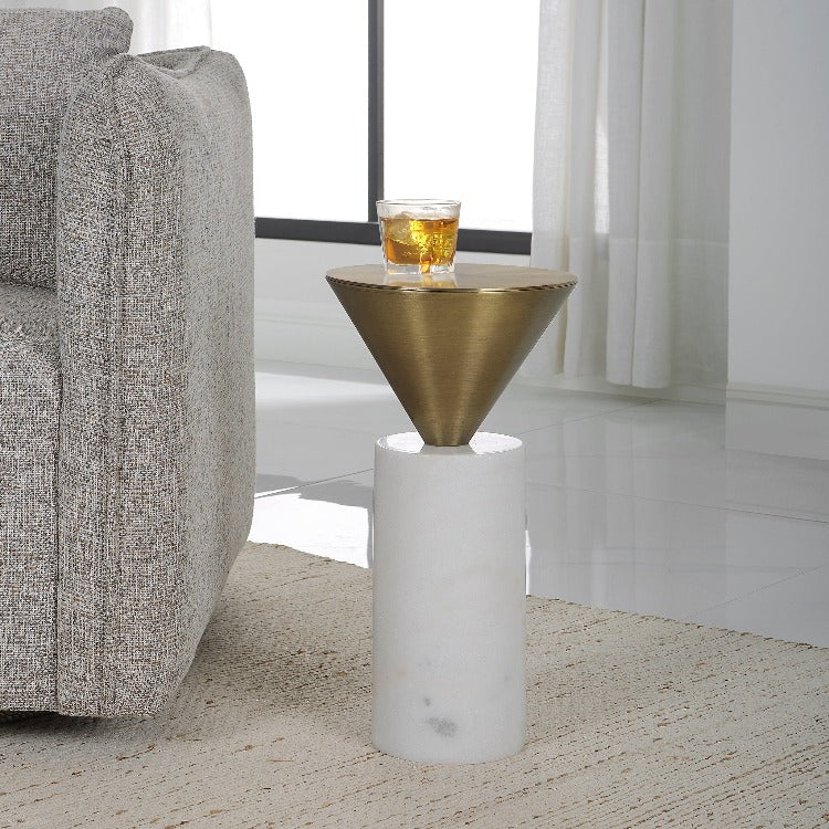 Top Hat Brass Drink Table - Uttermost - Drink Tables by Modest Hut