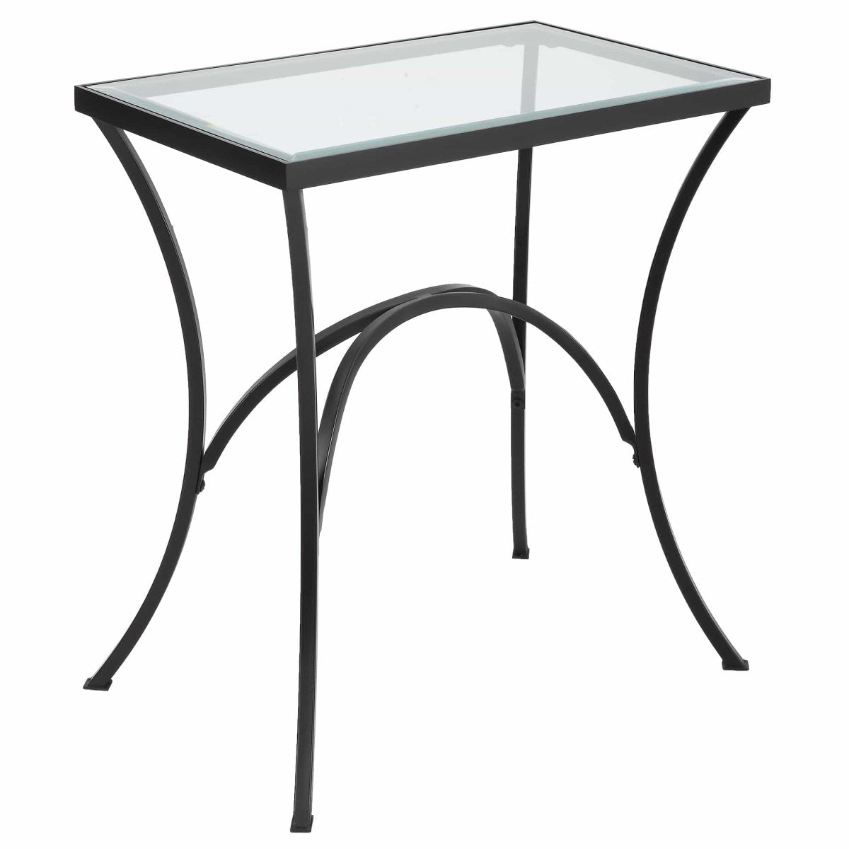 Alayna Black Metal & Glass End Table - Uttermost - End Tables by Modest Hut