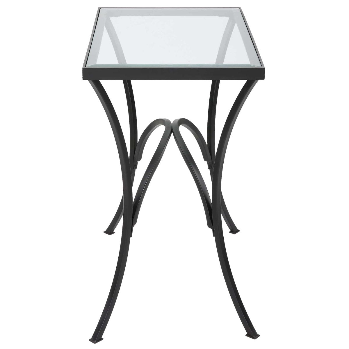 Alayna Black Metal & Glass End Table - Uttermost - End Tables by Modest Hut