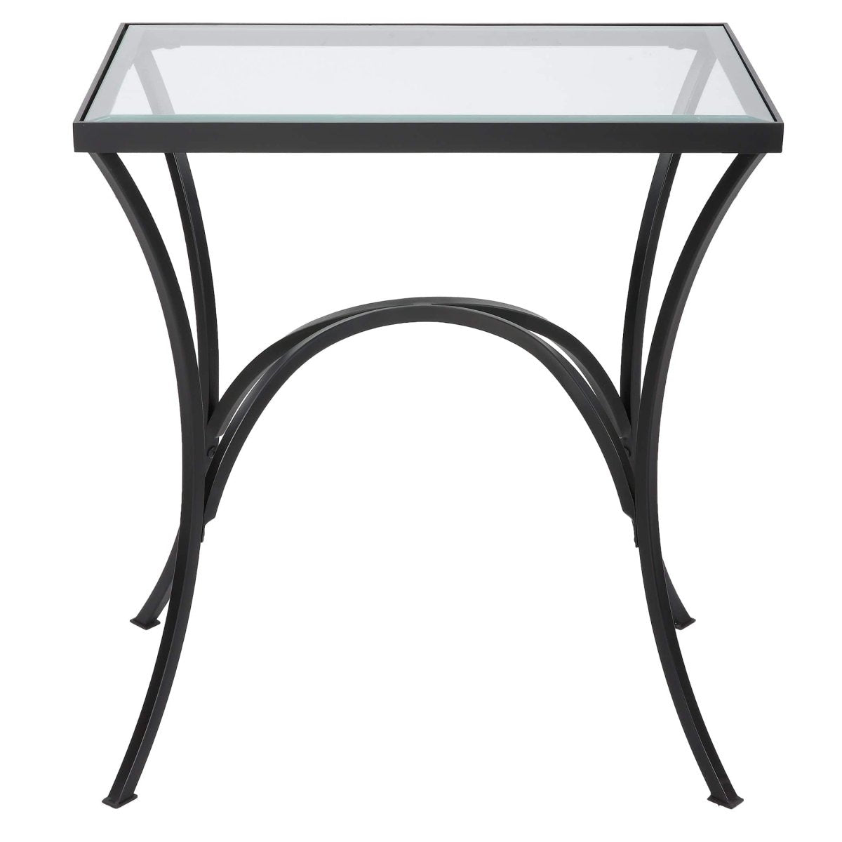 Alayna Black Metal & Glass End Table - Uttermost - End Tables by Modest Hut