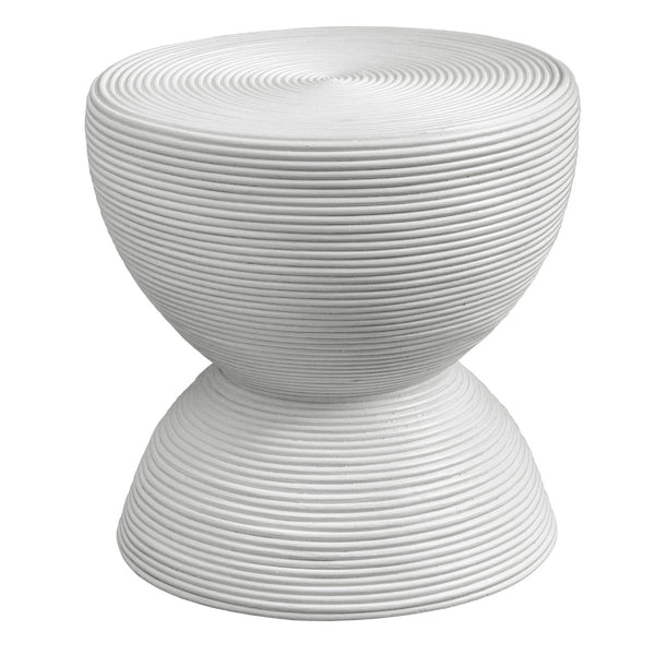 Bongo White Rattan Side Table - Uttermost - End Tables by Modest Hut