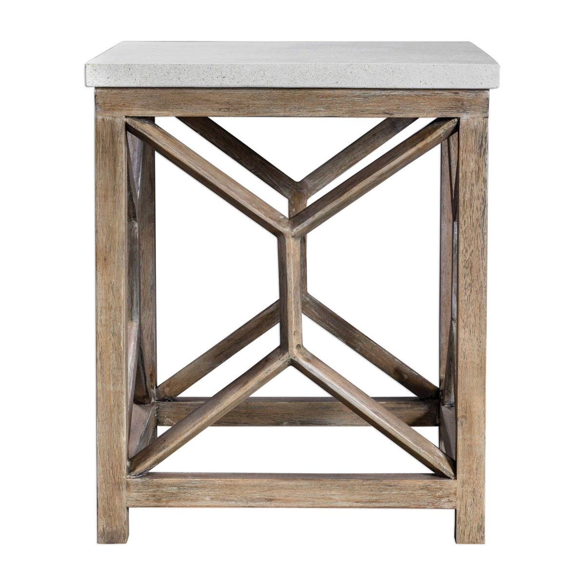 Catali Ivory Stone End Table - Uttermost - End Tables by Modest Hut