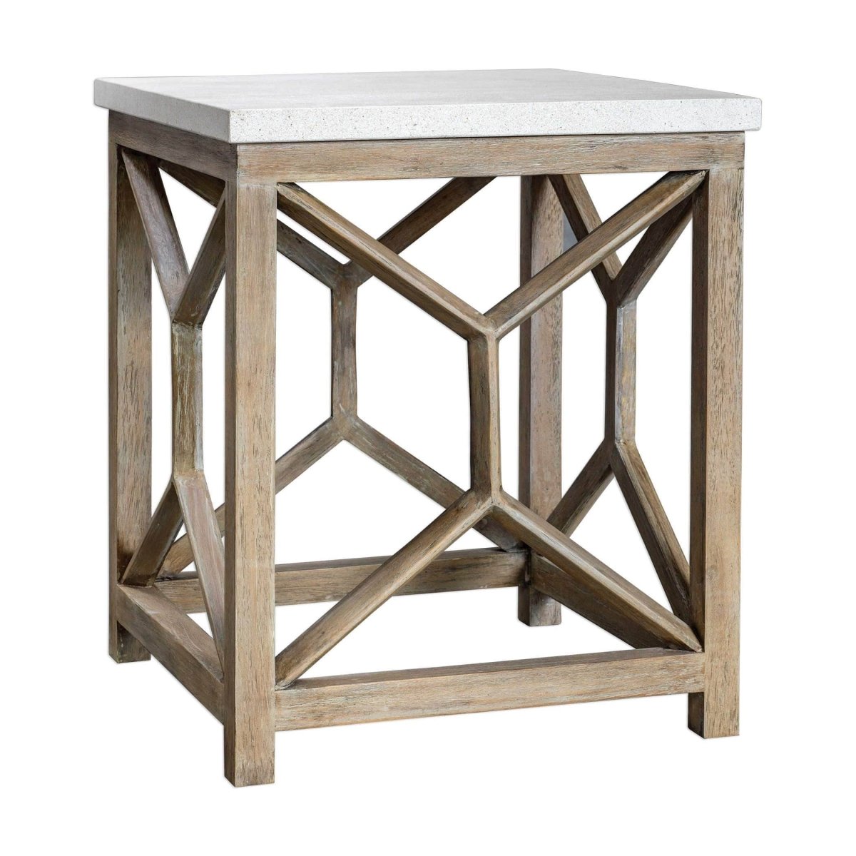 Catali Ivory Stone End Table - Uttermost - End Tables by Modest Hut