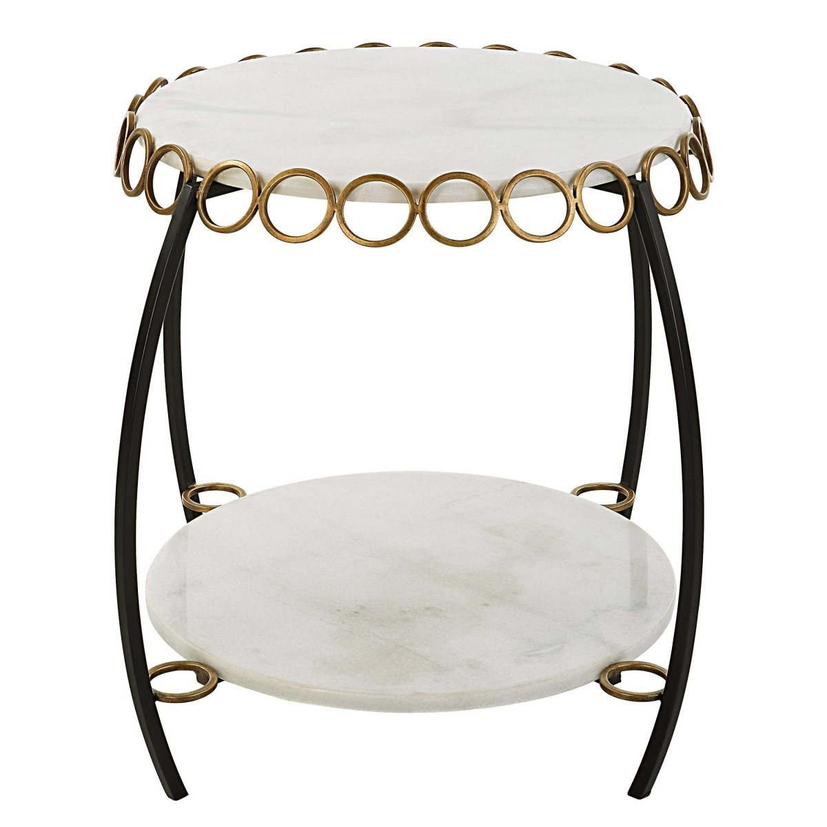 Chainlink White Marble Side Table - Uttermost - End Tables by Modest Hut