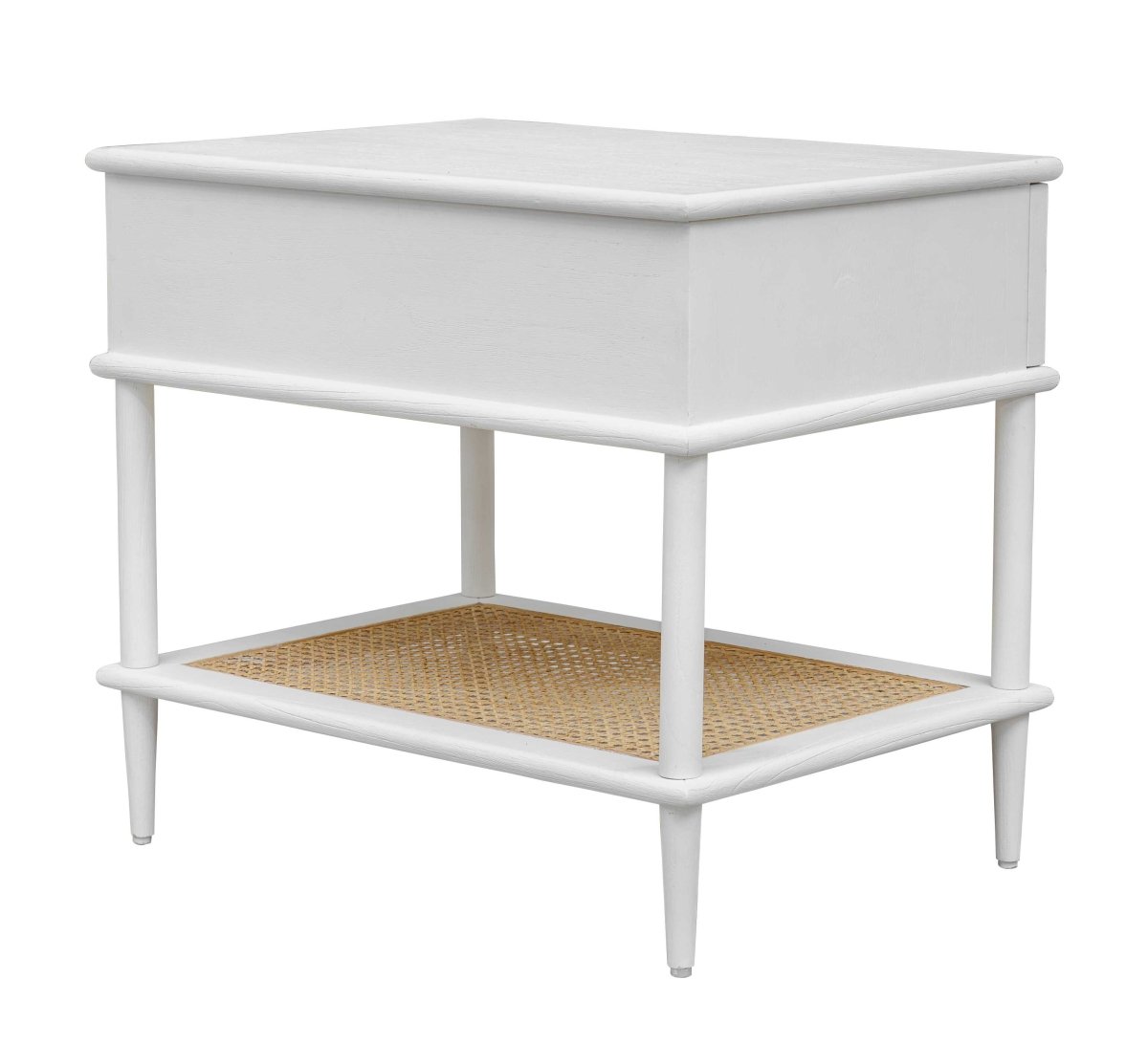 Coast White Rattan Side Table - Uttermost - End Tables by Modest Hut
