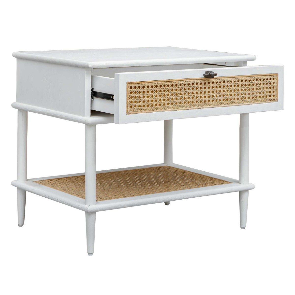 Coast White Rattan Side Table - Uttermost - End Tables by Modest Hut