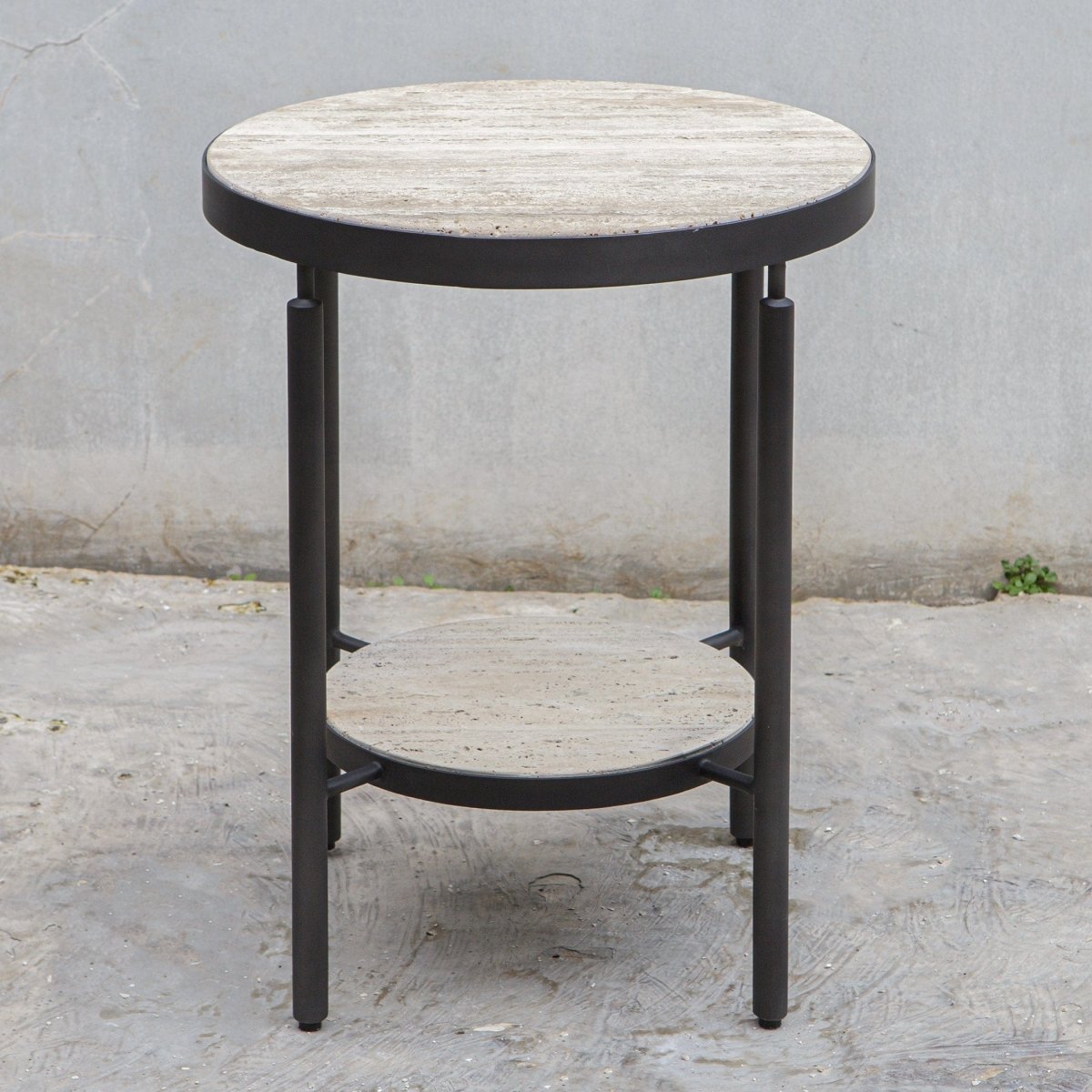 Dauntless Travertine Side Table - Uttermost - End Tables by Modest Hut