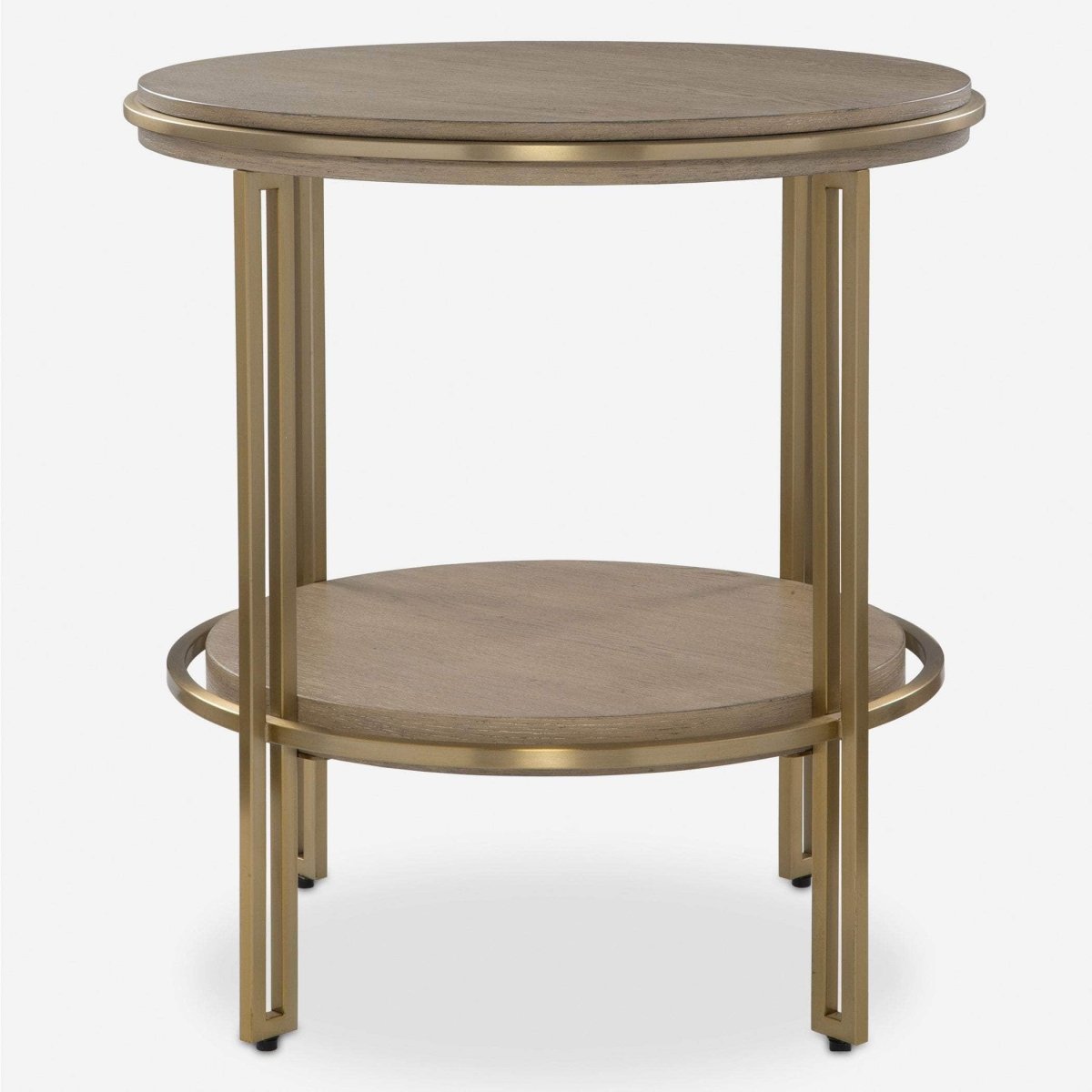 Elise Round Brass Side Table - Uttermost - End Tables by Modest Hut