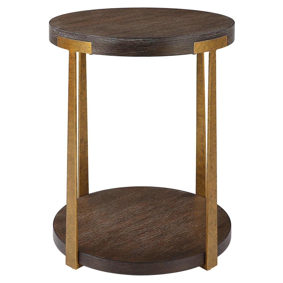 Palisade Round Wood Side Table - Uttermost - End Tables by Modest Hut