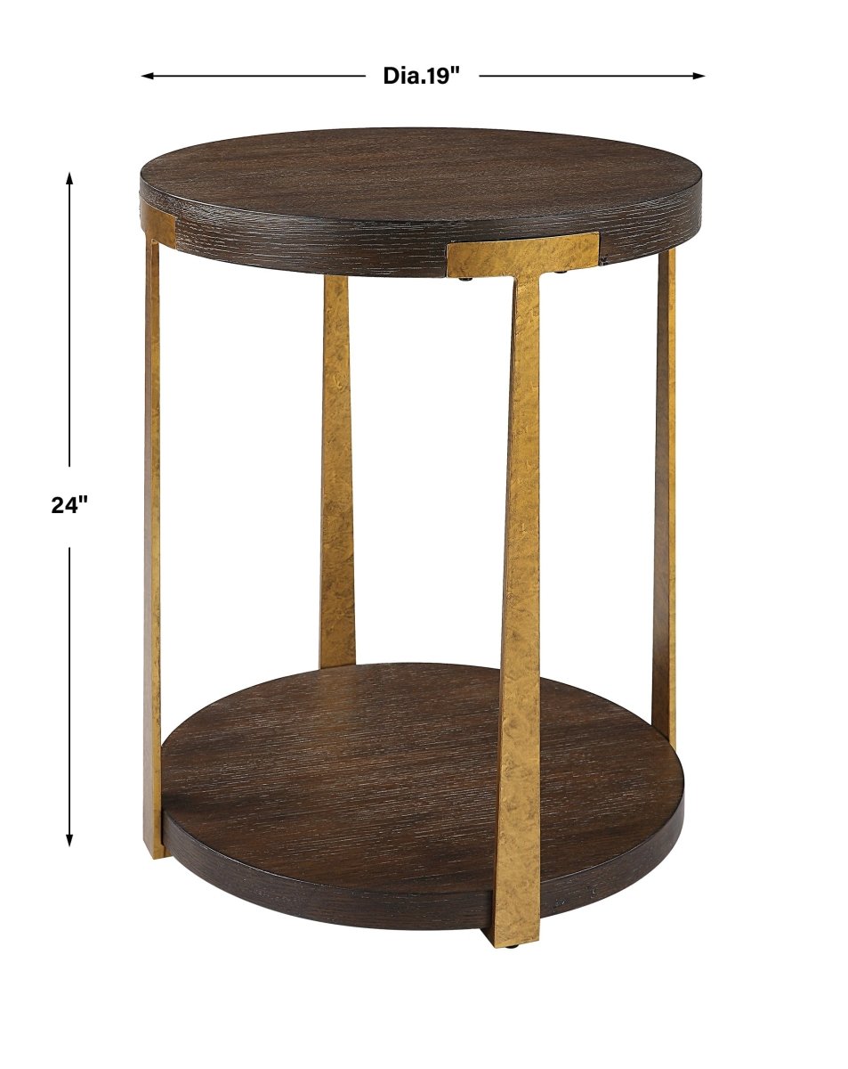 Palisade Round Wood Side Table - Uttermost - End Tables by Modest Hut