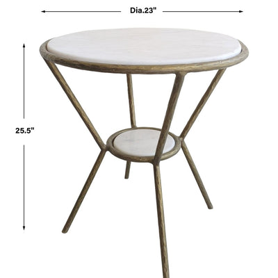 Refuge Round White Side Table - Uttermost - End Tables by Modest Hut
