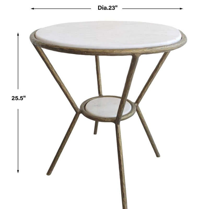 Refuge Round White Side Table - Uttermost - End Tables by Modest Hut