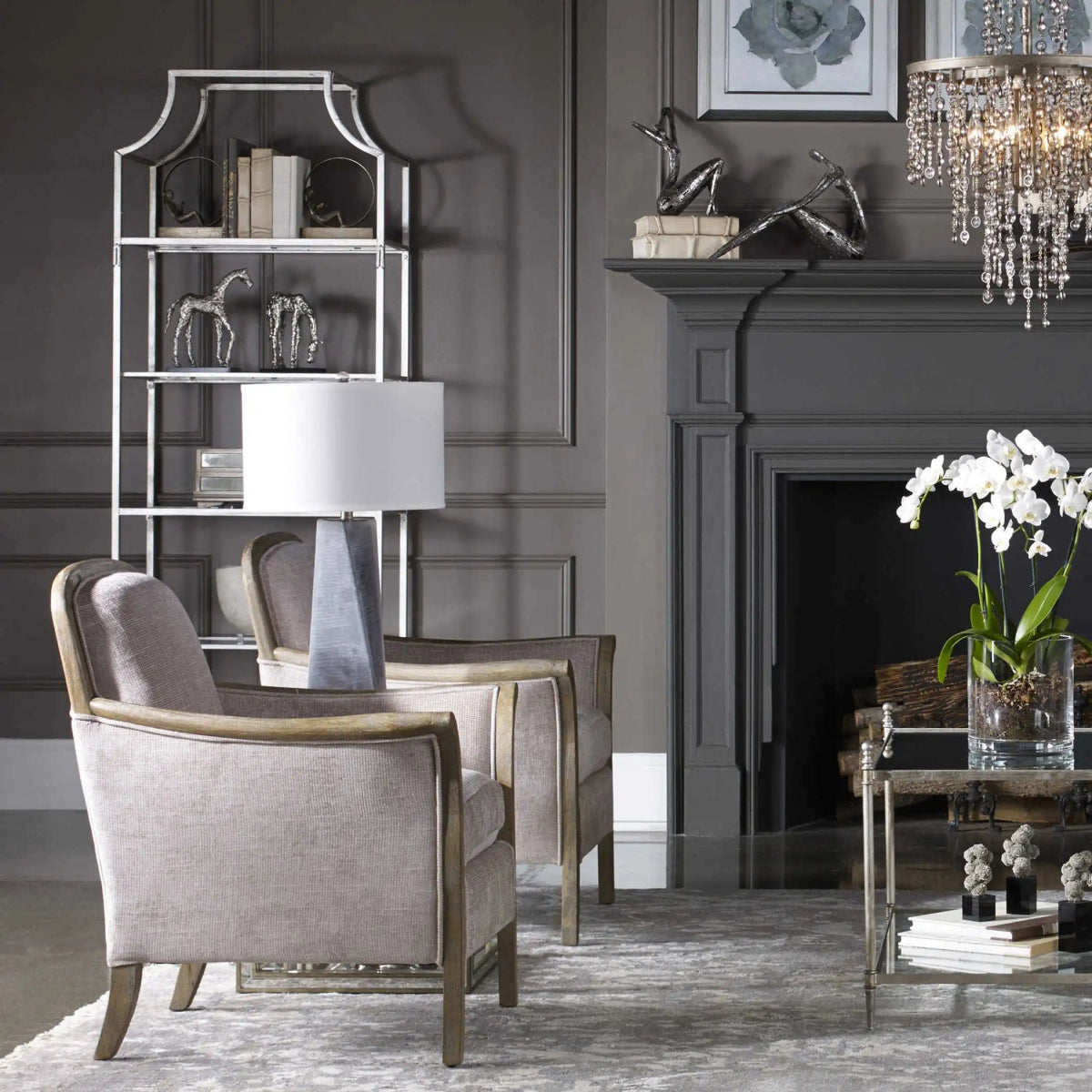 Aurelie Silver Etagere - Uttermost - Etageres by Modest Hut