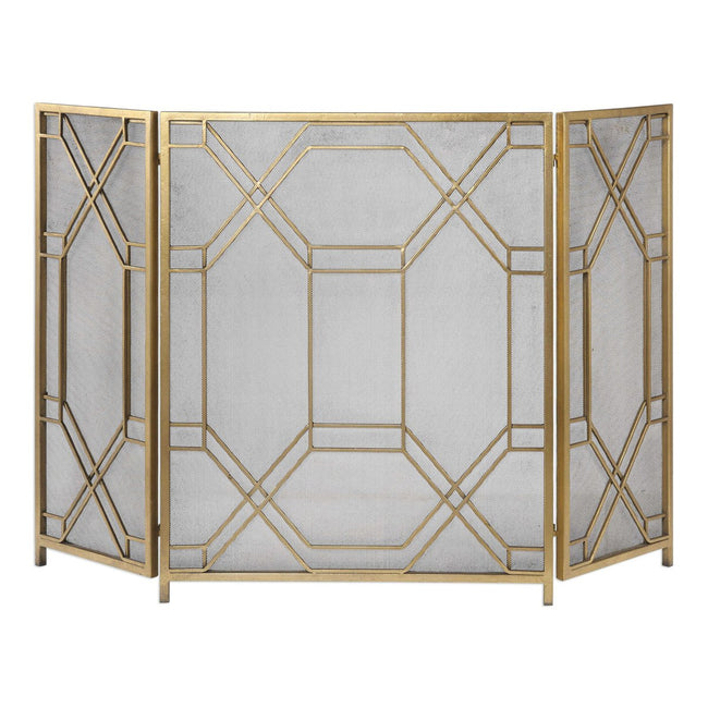 Gold Leaf Rosen Fireplace Screen - Uttermost - Fireplace Screens by Modest Hut