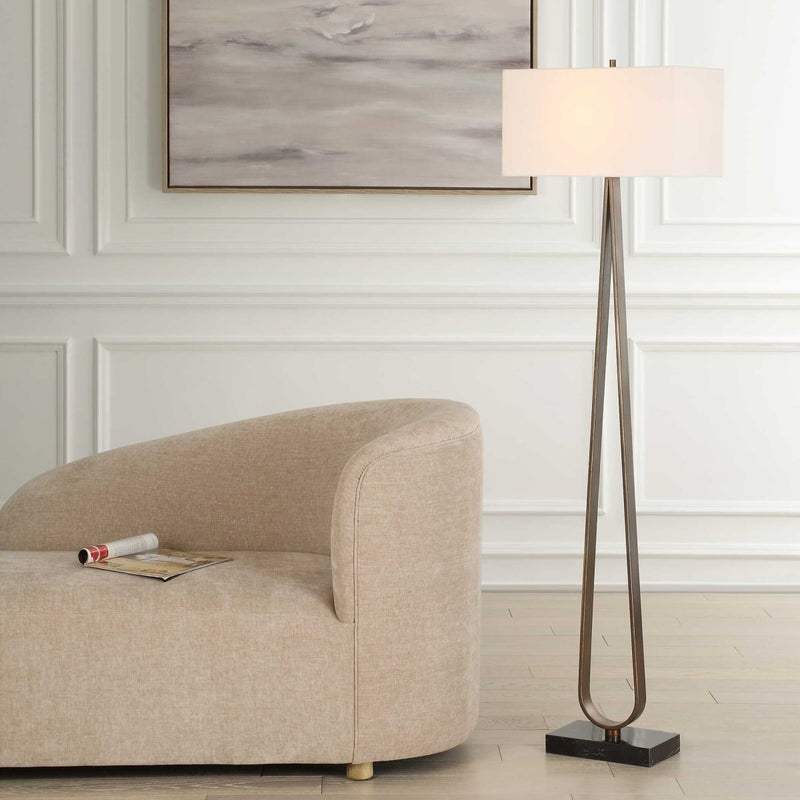 Galloway Minimalist Bronze Floor Lamp - Uttermost - Floor Lamp by Modest Hut