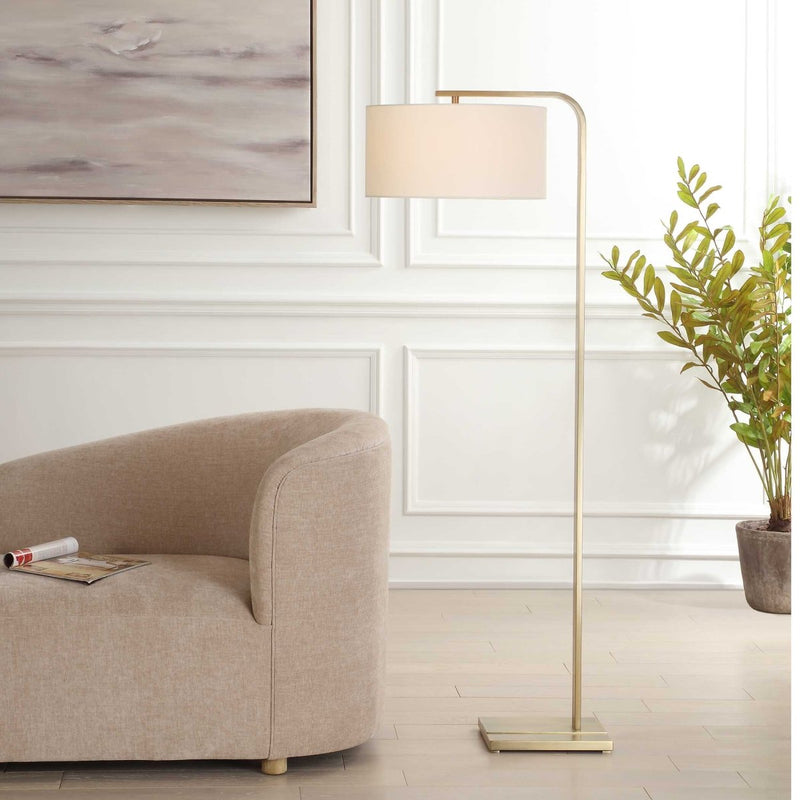 Laight Antique Brass Floor Lamp - Uttermost - Floor Lamp by Modest Hut