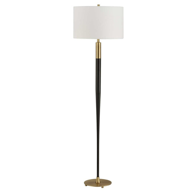 Stowe Satin Black Floor Lamp - Uttermost - Floor Lamp by Modest Hut