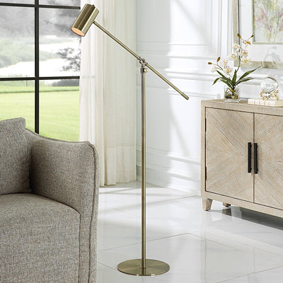 Adjustable Brass Task Floor Lamp - Uttermost - Floor Lamps by Modest Hut