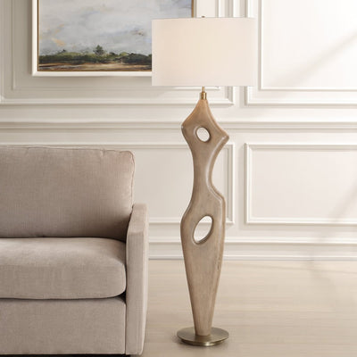 Almyra Solid Wood Floor Lamp - Uttermost - Floor Lamps by Modest Hut