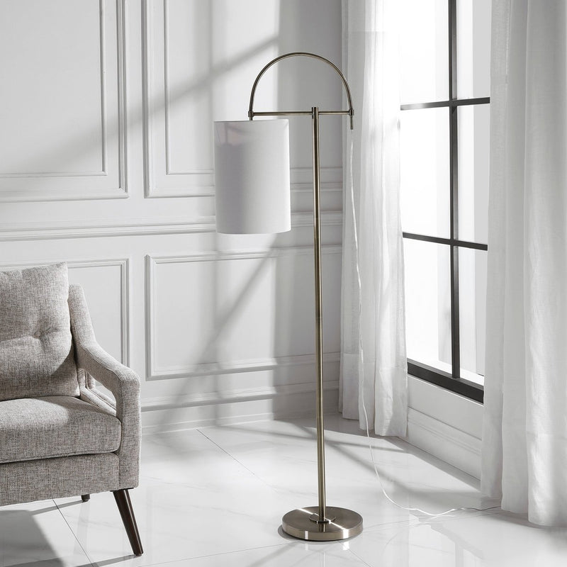 Antique Brass Arc Floor Lamp - Uttermost - Floor Lamps by Modest Hut