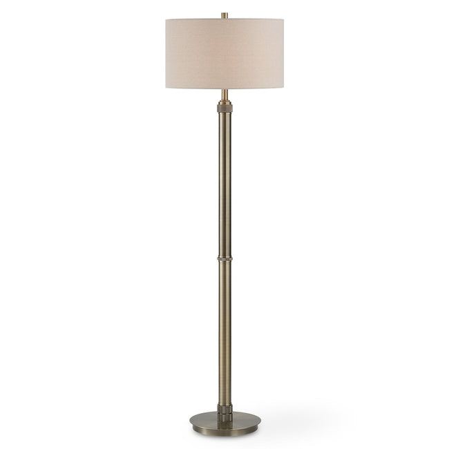Antique Brass Floor Lamp with Knurling - Uttermost - Floor Lamps by Modest Hut