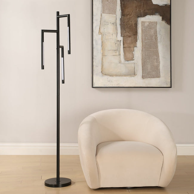 Black LED Rotating Arm Floor Lamp - Uttermost - Floor Lamps by Modest Hut