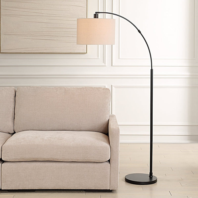 Black Metal Arc Floor Lamp - Uttermost - Floor Lamps by Modest Hut