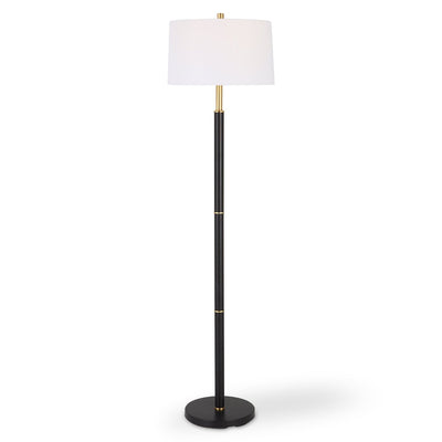 Black Metal Floor Lamp with Gold Rings - Uttermost - Floor Lamps by Modest Hut
