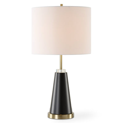 Black Tapered Floor Lamp with Brass Accents - Uttermost - Floor Lamps by Modest Hut