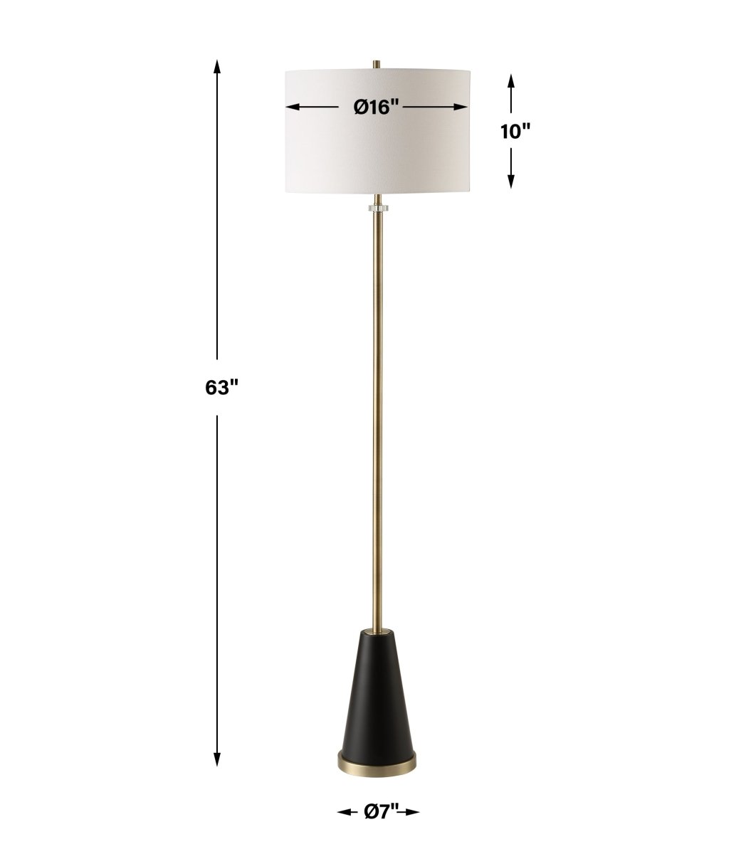 Brass and Black Metal Floor Lamp - Uttermost - Floor Lamps by Modest Hut