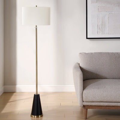 Brass and Black Metal Floor Lamp - Uttermost - Floor Lamps by Modest Hut