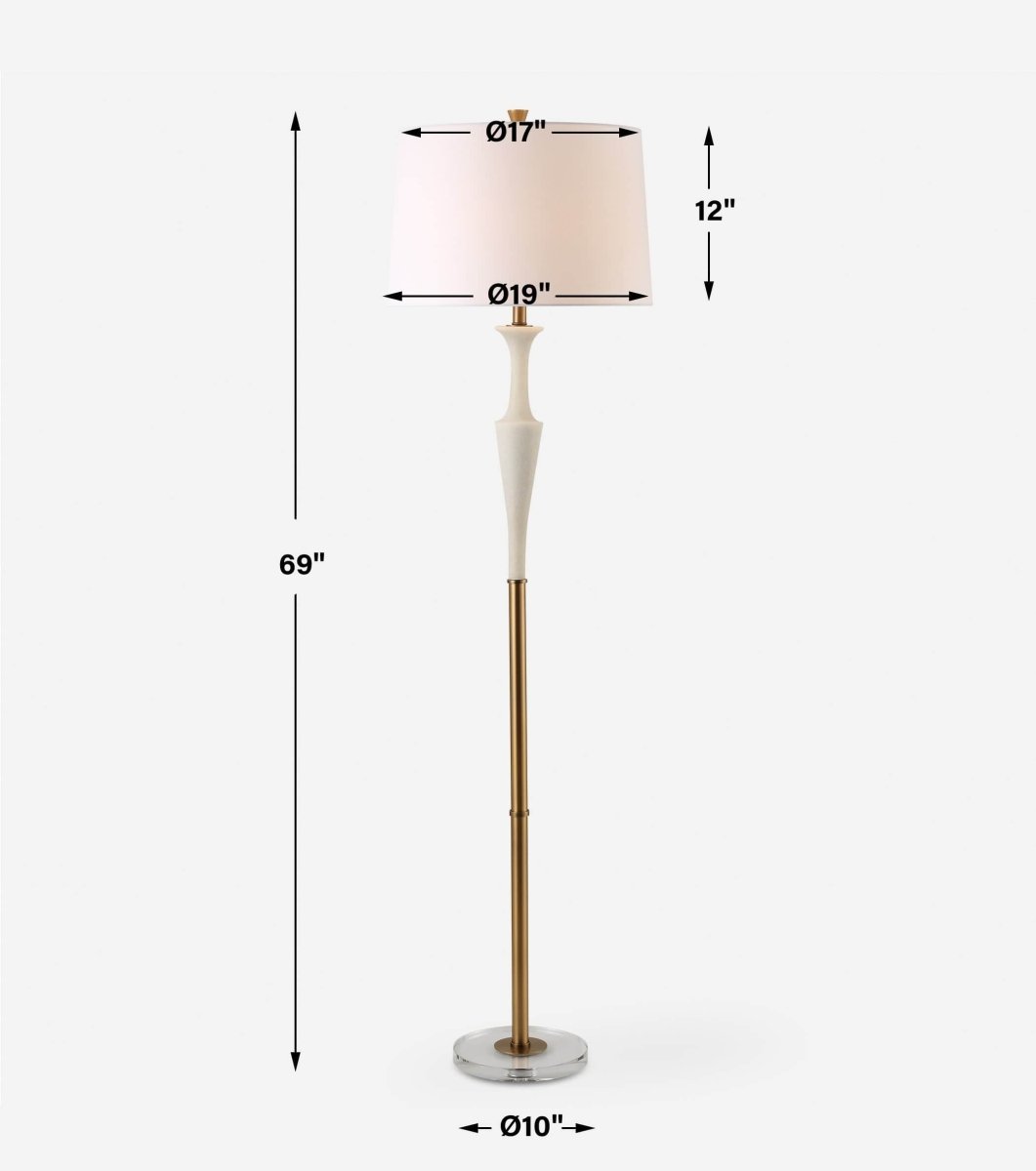 Colette White Stone Floor Lamp - Uttermost - Floor Lamps by Modest Hut