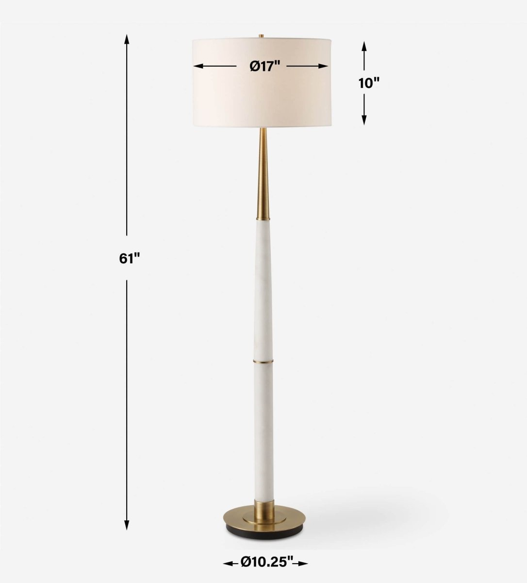 Faro White Marble Floor Lamp - Uttermost - Floor Lamps by Modest Hut