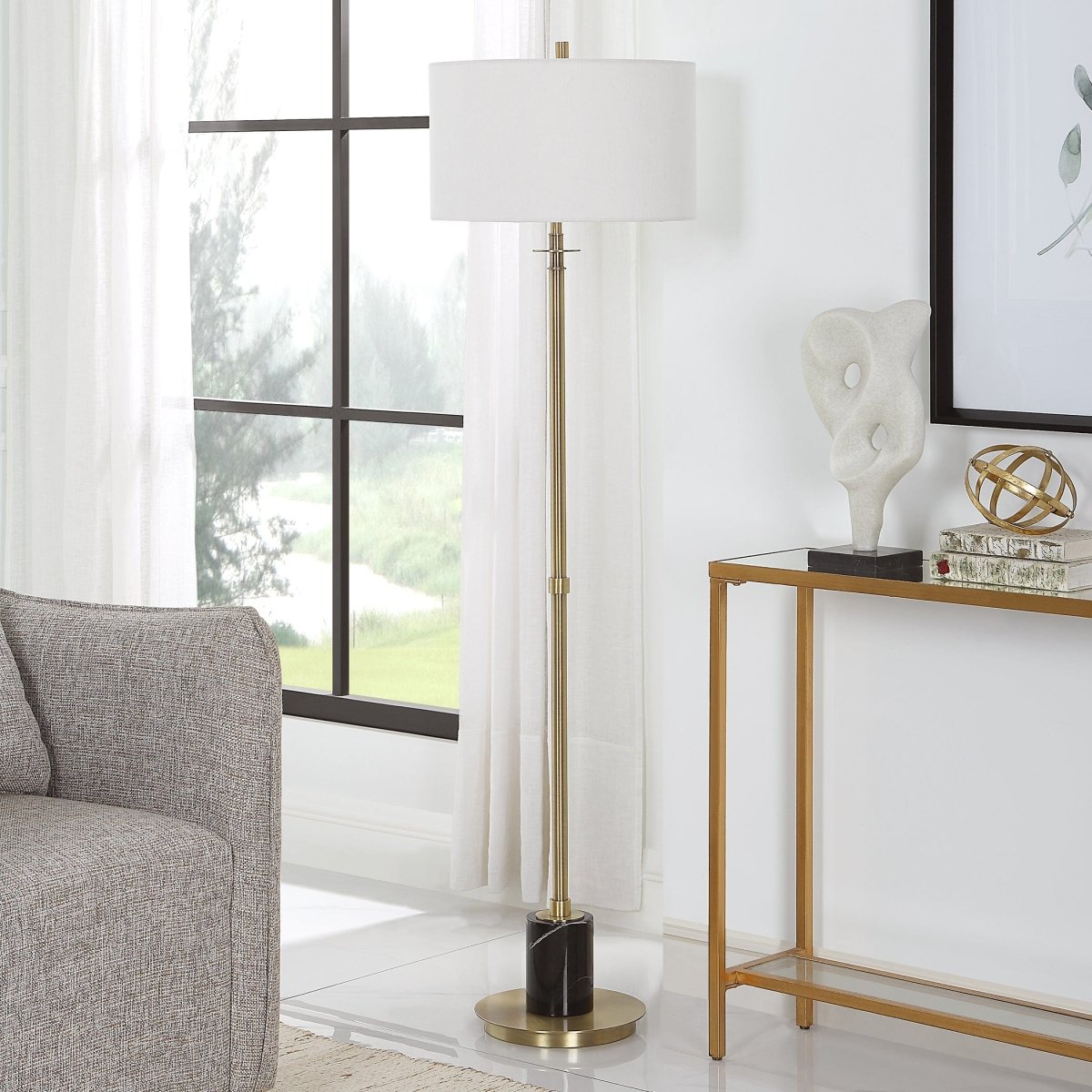 Guard Brass Floor Lamp - Uttermost - Floor Lamps by Modest Hut