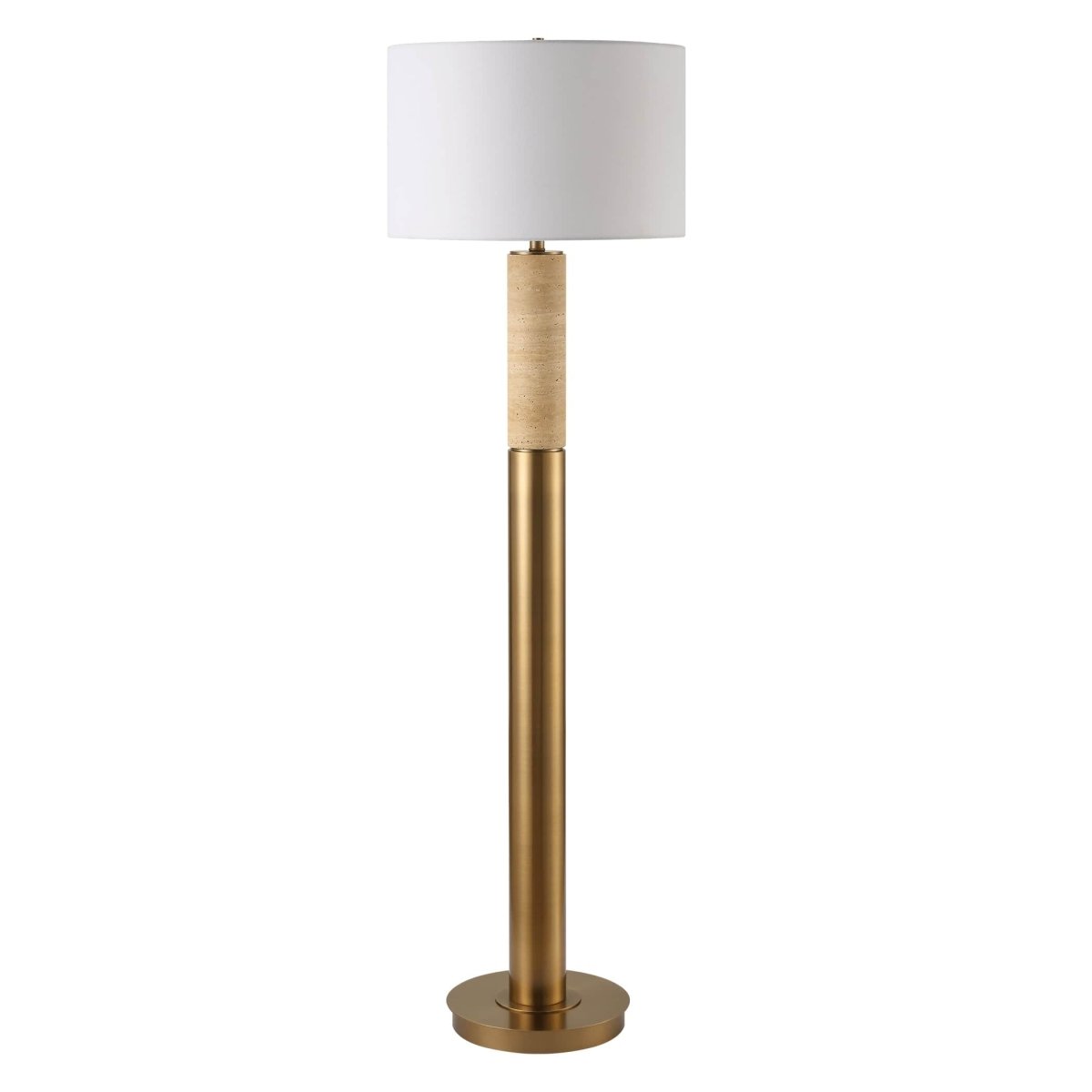 Knox Travertine Floor Lamp - Uttermost - Floor Lamps by Modest Hut