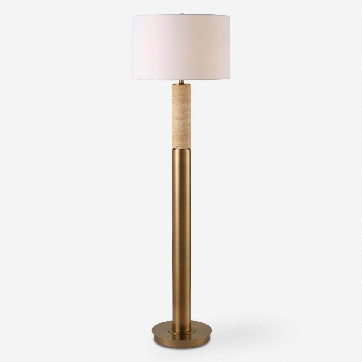 Knox Travertine Floor Lamp - Uttermost - Floor Lamps by Modest Hut