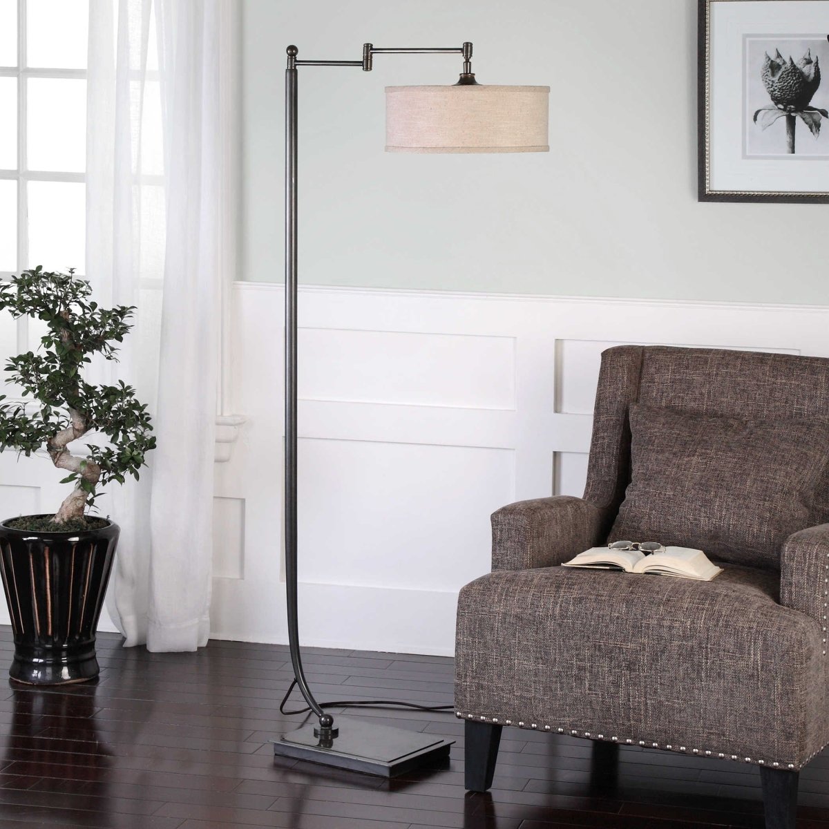 Lamine Dark Bronze Floor Lamp - Uttermost - Floor Lamps by Modest Hut