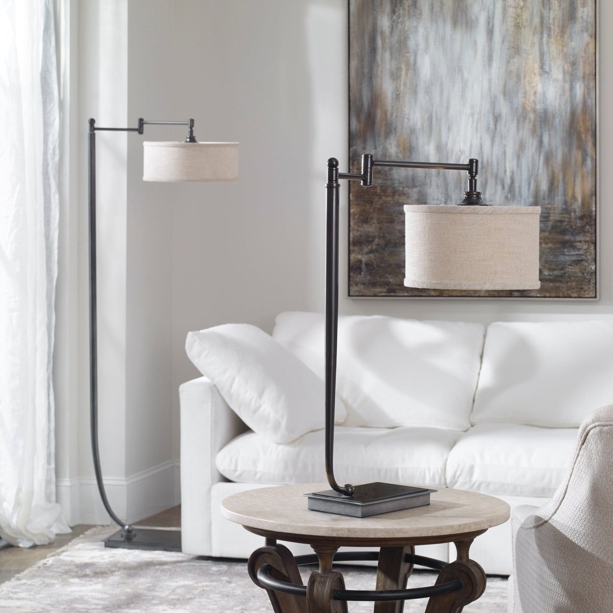 Lamine Dark Bronze Floor Lamp - Uttermost - Floor Lamps by Modest Hut