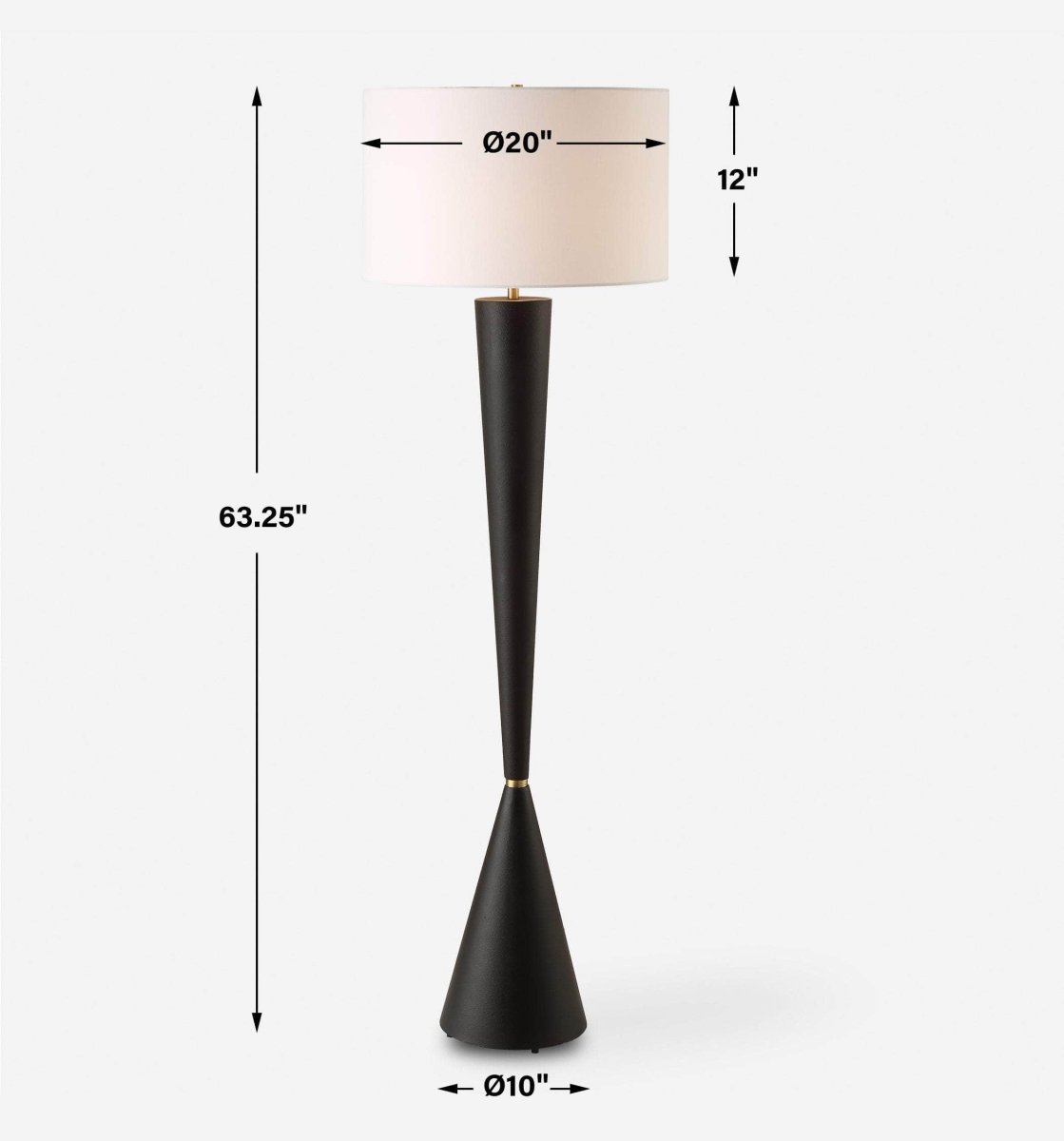 Layla Black Tapered Floor Lamp - Uttermost - Floor Lamps by Modest Hut