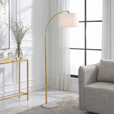 Metal Arc Gold Floor Lamp - Uttermost - Floor Lamps by Modest Hut