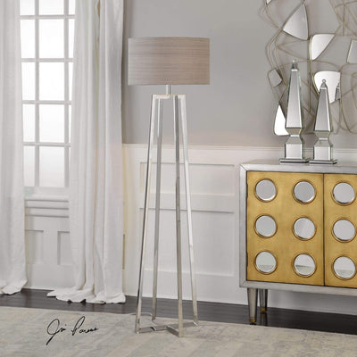 Polished Nickel Floor Lamp - Uttermost - Floor Lamps by Modest Hut