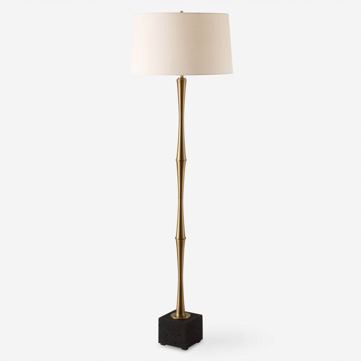 Shino Antique Brass Floor Lamp - Uttermost - Floor Lamps by Modest Hut