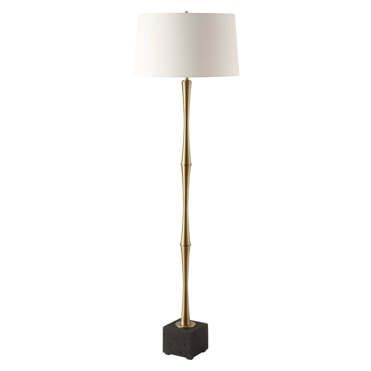 Shino Antique Brass Floor Lamp - Uttermost - Floor Lamps by Modest Hut