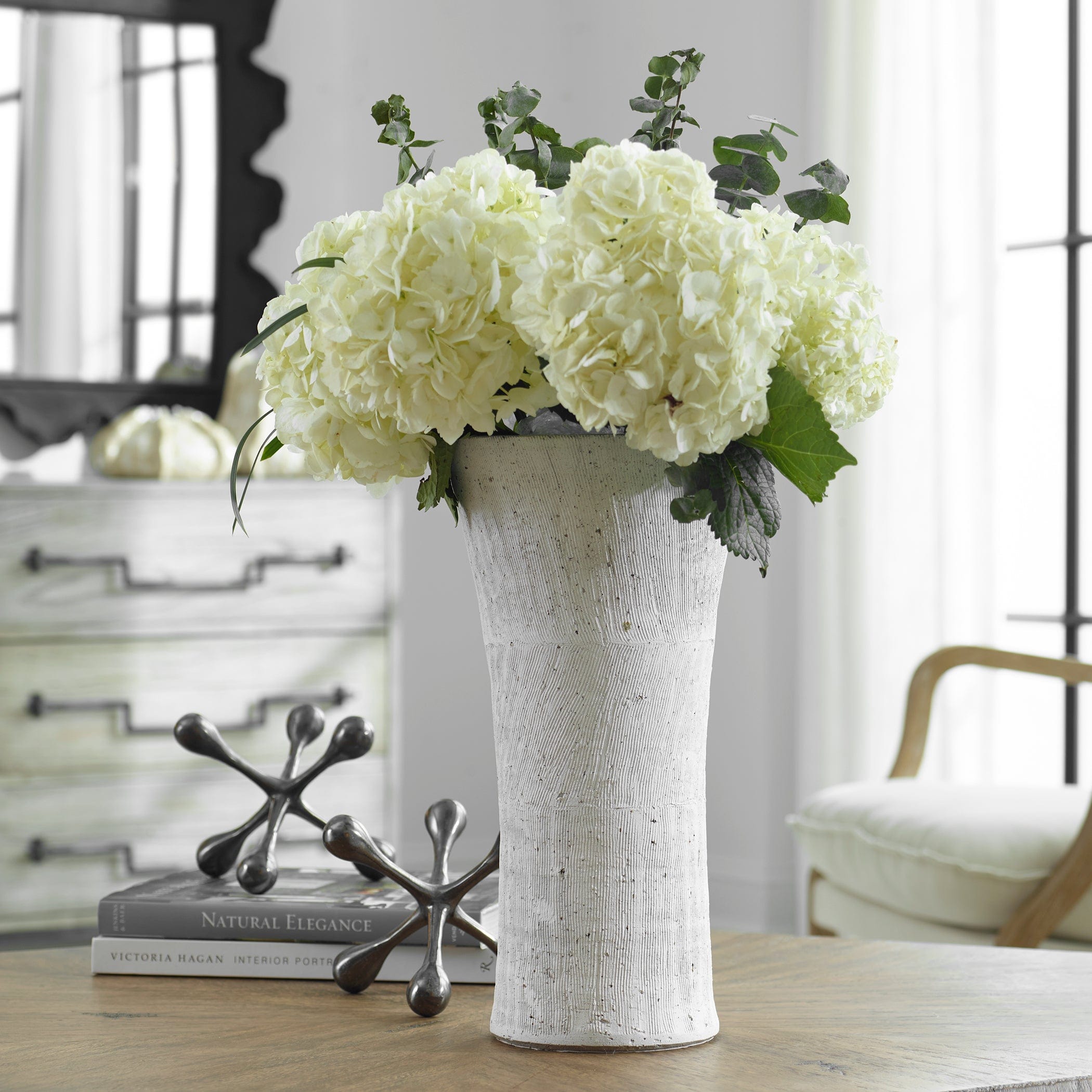 Floreana Tall White Vase Uttermost