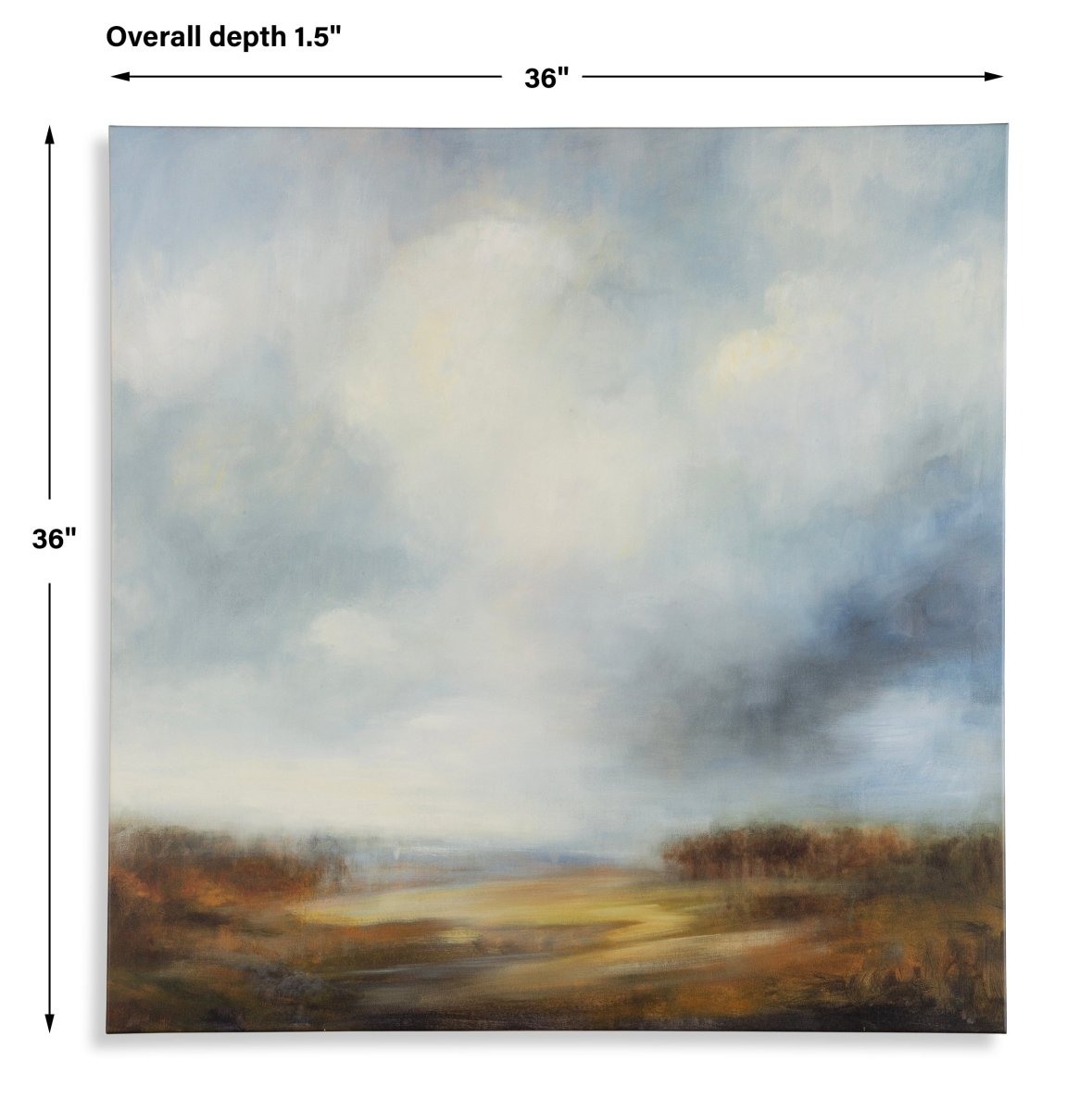 Abstract Landscape Giclee on Canvas with White Clouds - Uttermost - Framed Canvas by Modest Hut